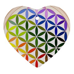 Mandala Rainbow Colorful Reiki Heart Ornament (Two Sides)