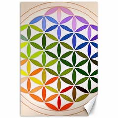 Mandala Rainbow Colorful Reiki Canvas 12  x 18 