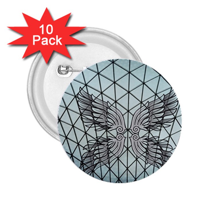 Graphic Pattern Wing Art 2.25  Buttons (10 pack) 