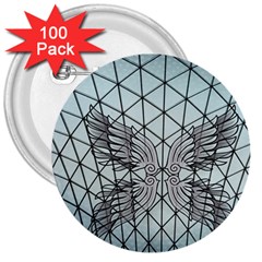 Graphic Pattern Wing Art 3  Buttons (100 Pack)  by Pakrebo