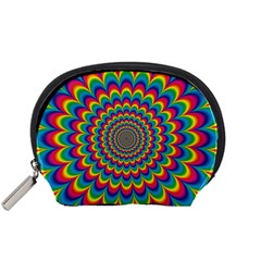 Psychedelic Colours Vibrant Rainbow Accessory Pouch (small) by Pakrebo