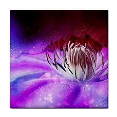 Clematis Structure Close Up Blossom Face Towel by Pakrebo