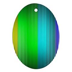 Lines Rainbow Colors Spectrum Color Oval Ornament (two Sides) by Pakrebo