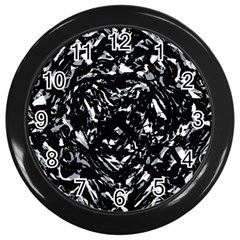 Dark Abstract Print Wall Clock (black) by dflcprintsclothing