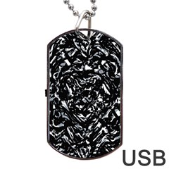 Dark Abstract Print Dog Tag Usb Flash (two Sides) by dflcprintsclothing