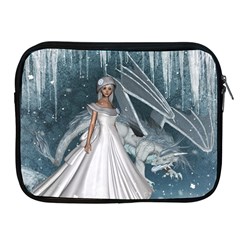 Wonderful Girl With Ice Dragon Apple Ipad 2/3/4 Zipper Cases by FantasyWorld7