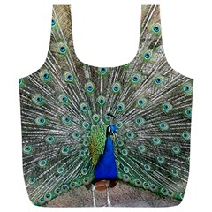 Peacock Bird Animal Feather Full Print Recycle Bag (xl) by Pakrebo