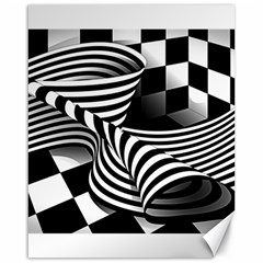 Op Art Black White Drawing Canvas 16  X 20  by Pakrebo