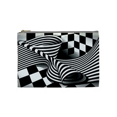 Op Art Black White Drawing Cosmetic Bag (medium) by Pakrebo