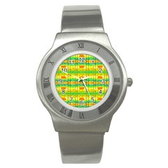 Birds Beach Sun Abstract Pattern Stainless Steel Watch