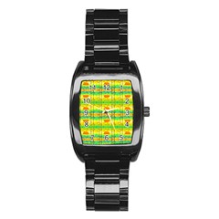 Birds Beach Sun Abstract Pattern Stainless Steel Barrel Watch by Pakrebo