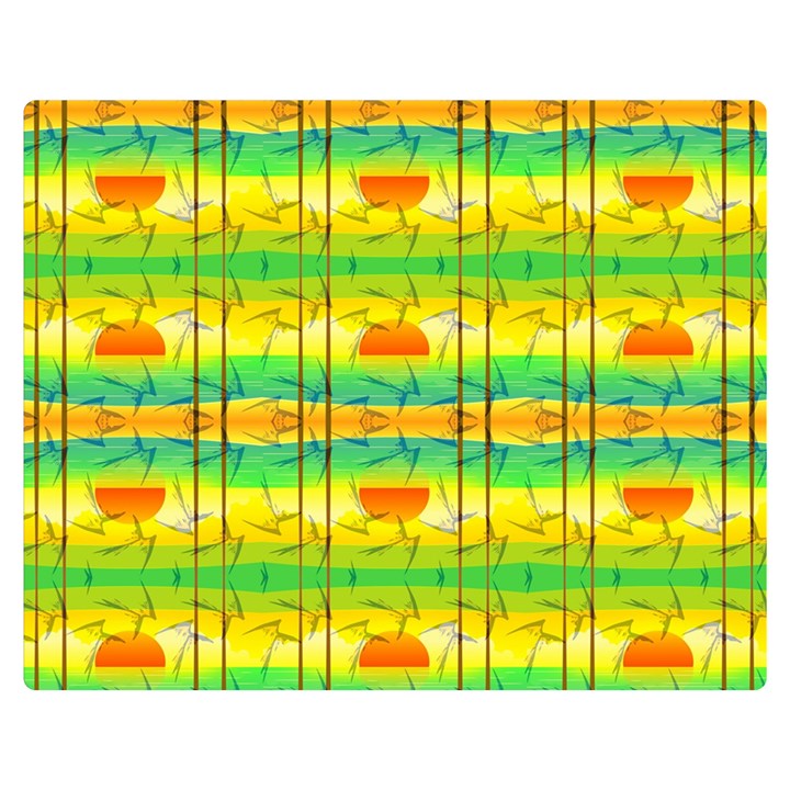 Birds Beach Sun Abstract Pattern Double Sided Flano Blanket (Medium) 