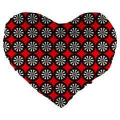 Darts Dart Board Board Target Game Large 19  Premium Flano Heart Shape Cushions by Pakrebo