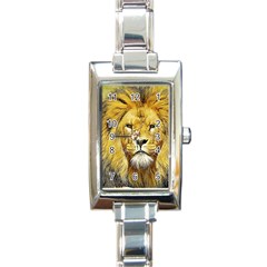 Lion Lioness Wildlife Hunter Rectangle Italian Charm Watch by Pakrebo