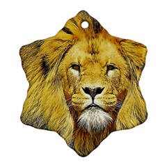 Lion Lioness Wildlife Hunter Snowflake Ornament (two Sides) by Pakrebo