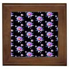 Flowers Pattern Background Lilac Framed Tiles by Pakrebo