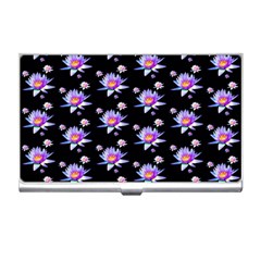 Flowers Pattern Background Lilac Business Card Holder by Pakrebo