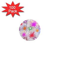 Star Dab Farbkleckse Leaf Flower 1  Mini Magnets (100 Pack) 