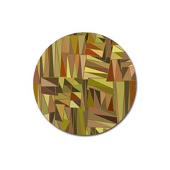 Earth Tones Geometric Shapes Unique Magnet 3  (round) by Mariart