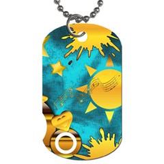 Gold Music Clef Star Dove Harmony Dog Tag (one Side) by Alisyart