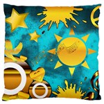 Gold Music Clef Star Dove Harmony Large Flano Cushion Case (Two Sides) Front