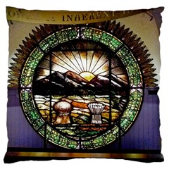 Ohio Seal Large Flano Cushion Case (one Side) by Riverwoman