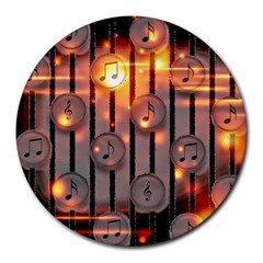 Music Notes Sound Musical Audio Round Mousepads by Mariart