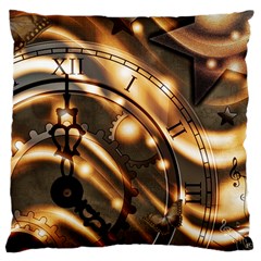 Time Clock Star Hour Day Night Large Cushion Case (two Sides) by Alisyart