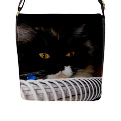 Cat Wanna Study Flap Closure Messenger Bag (l) by LoolyElzayat