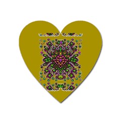 Ornate Dots And Decorative Colors Heart Magnet by pepitasart