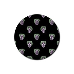 Creepy Zombies Motif Pattern Illustration Rubber Round Coaster (4 Pack)  by dflcprintsclothing