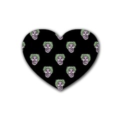Creepy Zombies Motif Pattern Illustration Heart Coaster (4 Pack)  by dflcprintsclothing