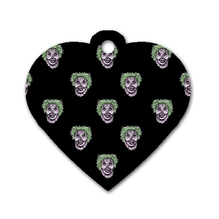 Creepy Zombies Motif Pattern Illustration Dog Tag Heart (One Side)