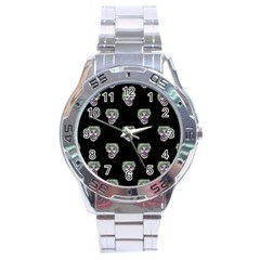 Creepy Zombies Motif Pattern Illustration Stainless Steel Analogue Watch by dflcprintsclothing