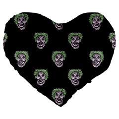 Creepy Zombies Motif Pattern Illustration Large 19  Premium Heart Shape Cushions by dflcprintsclothing