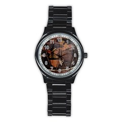 Grand Army Of The Republic Drum Stainless Steel Round Watch by Riverwoman