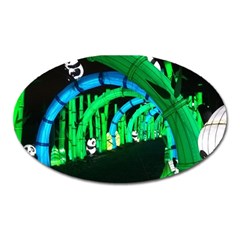 Dragon Lights Panda Oval Magnet by Riverwoman