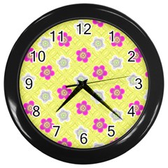 Traditional Patterns Plum Wall Clock (black)