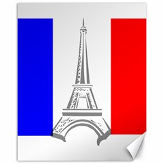 Eiffel Tower France Flag Tower Canvas 16  X 20 