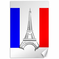 Eiffel Tower France Flag Tower Canvas 20  X 30 