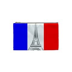 Eiffel Tower France Flag Tower Cosmetic Bag (small) by Sudhe