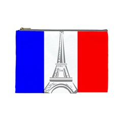 Eiffel Tower France Flag Tower Cosmetic Bag (large) by Sudhe