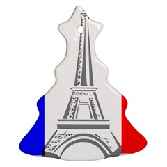 Eiffel Tower France Flag Tower Christmas Tree Ornament (two Sides) by Sudhe