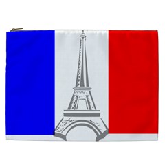 Eiffel Tower France Flag Tower Cosmetic Bag (xxl) by Sudhe