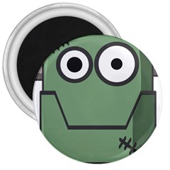 Cartoon Cute Frankenstein Halloween 3  Magnets