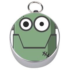 Cartoon Cute Frankenstein Halloween Silver Compasses by Sudhe