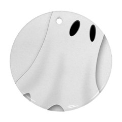 Ghost Boo Halloween Spooky Haunted Ornament (round) by Sudhe