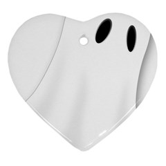 Ghost Boo Halloween Spooky Haunted Heart Ornament (two Sides)