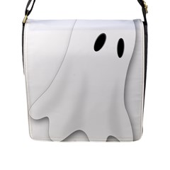 Ghost Boo Halloween Spooky Haunted Flap Closure Messenger Bag (l) by Sudhe