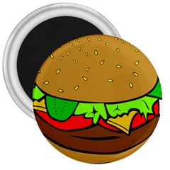 Hamburger Cheeseburger Fast Food 3  Magnets